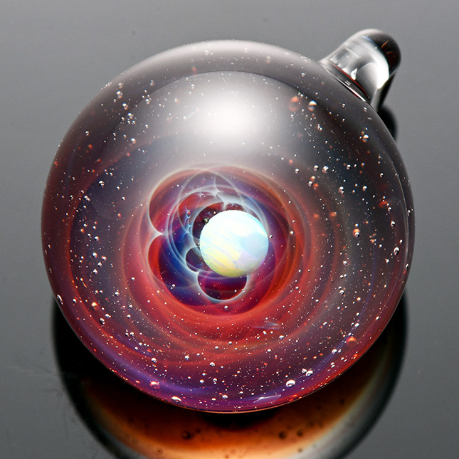 正規品宇宙ガラスプラスアルファ +α plusalpha 赤系　ブラックオパール