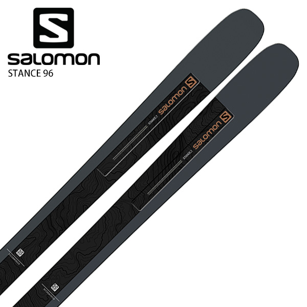 New Pair of Salomon STANCE 96 Grey Skis ALL TERRAIN ROCKER Length of 182 cm 