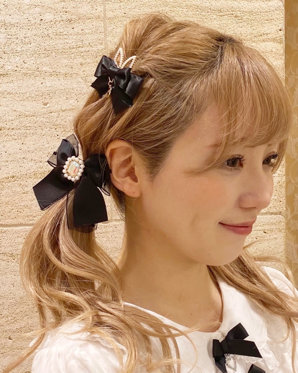 リズリサ メッセージドット2個セットクリップ ヘアクリップ ピンク